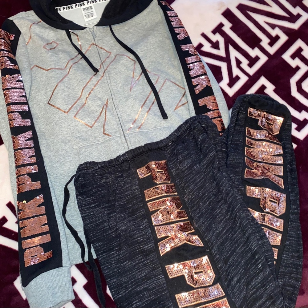 VS PINK Rose Gold Bling SET